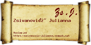 Zsivanović Julianna névjegykártya